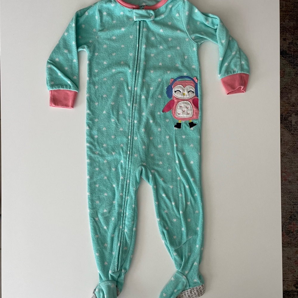 Carter's Teal and Pink Footed One Piece with Owl